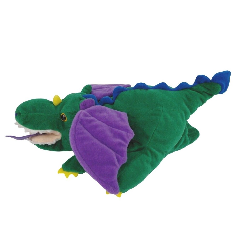 Vtg Green Purple Dragon Plush Hand Glove Puppet Plush Creations Inc